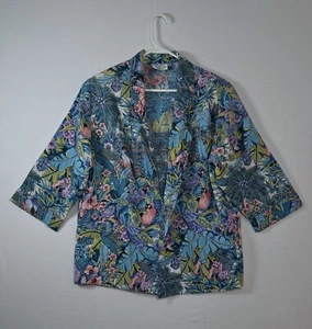 Vtg Folio Fire Islander Women's Sz. 38 Tropical Parrot Floral Blazer Jacket - Picture 1 of 11