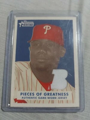 2006 Bowman Heritage Pieces of Greatness RYAN HOWARD Jersey #PG-RH PHILLIES Mint - Image 1 of 2