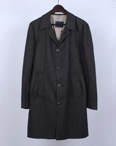Mens TOMMY HILFIGER Tailored Feeling Good Wool Blend Gray Potters Coat Size 46 - Picture 1 of 23