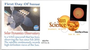 SUN SCIENCE STAMP FIRST DAY OF ISSUE FDC, NASA SOLAR DYNAMICS OBSERVATORY - Picture 1 of 1