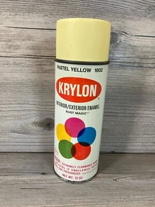 Vintage 80’s KRYLON PASTEL YELLOW - 1802 Spray Paint Can Borden - EMPTY - Picture 1 of 6