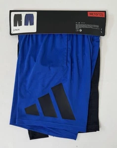 Adidas Youth Two pack shorts Black/Blue - Picture 1 of 9