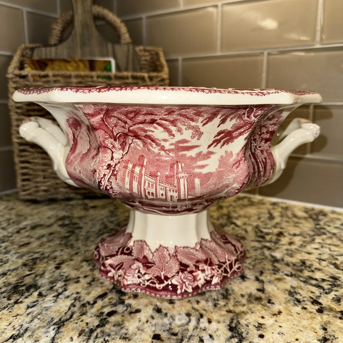 antique red transferware | eBay
