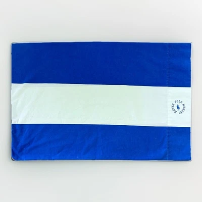 Funda de Almohada Estándar Vintage POLO Ralph Lauren Azul Blanco Rayas Náutica Foto 1 de 4