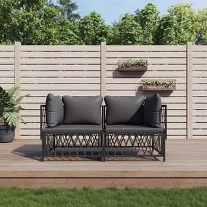 Garten Lounge Set mit Kissen Gartenmöbel Sofa Garnitur Sitzgruppe Stahl vidaXL - Bild 1 von 28