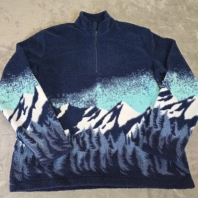 Sonoma Artic Polar Para Hombres XL Azul 1/2 Cremallera Cuello Simulado Informal Exterior Cálido Foto 1 de 4