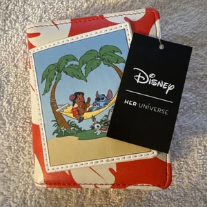 NWT Disney Her Universe Lilo & Stitch Postcard Mini Wallet Card Holder - Picture 1 of 7