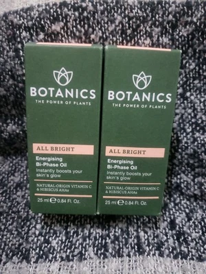ЛОТ (2) BOTANICS ALL BRIGHT ENERGISING ДВУХФАЗНОЕ МАСЛО 0,84 унц УСИЛИВАЕТ СВЕЧЕНИЕ КОЖИ - Изображение 1 из 4