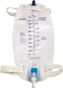 Bolsa de drenaje Easy-Tap para piernas, 1000 ml, válvula antirreflujo, correas de tela, fácil... - Imagen 1 de 6