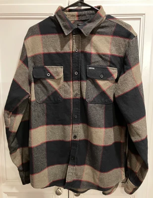 Camisa a cuadros de franela Brixton para hombre marrón, gris, negra (grande) Foto 1 de 4