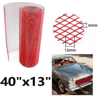 Malla de parrilla delantera universal para coche de carreras 40"X 13" aleación de aluminio agujero de diamante rojo EE. UU. Foto 1 de 4