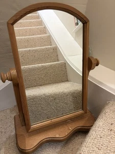 Solid Pine Wooden Dressing TableTilting Mirror With Stand - Picture 1 of 11