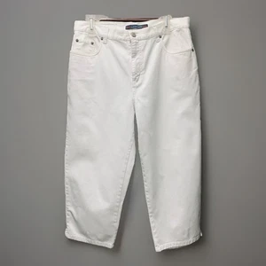 Vintage Bill Blass Easy Fit Capris Womens 10 High Rise White 80s 90s Mom Retro - Picture 1 of 8