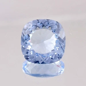 Piedra preciosa suelta corte cojín aguamarina azulada natural 17,55 quilates certificada 17X17 mm - Imagen 1 de 5