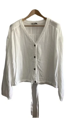 Camiseta blanca XL de UNION BAY para mujer, cordón calibre recortado Alma nueva con etiquetas Foto 1 de 4