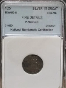 Eduard III England 1/2 Grotte 1327 Silber - Bild 1 von 5