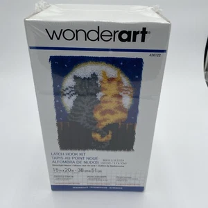 Wonderart Latch Hook Kit Cat Kitty 426122 Rug 15 x 20 Moon New - Picture 1 of 4