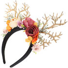 Hirschgeweih-Blumen-Stirnband für Weihnachtsfeiern