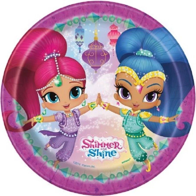 Shimmer and Shine Nick Birthday Party Small Plates 6 3/4 In 8 count Kids New - Image 1 of 1