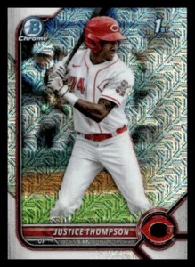 2022 Bowman Chrome Prospects Mojo Refractor #BCP-59 Justice Thompson Reds - Picture 1 of 2