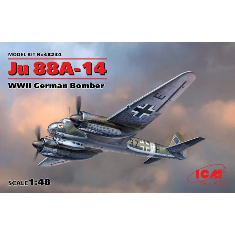 Bombardero alemán ICM 1/48 Ju 88A-14 Segunda Guerra Mundial #48234 *SELLADO* 📌Listado en EE. UU.📌 Foto 1 de 1