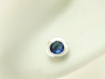 585 Weissgold Ohrstecker 5 mm 1 PAAR 14 Karat Gold Zirkonia saphir - Bild 1 von 4