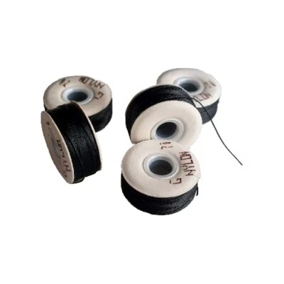 CONSO 5x30yd Bobbin Spools Black Industrial G Bonded Nylon 69 Craft Thread SALE - Image 1 of 3