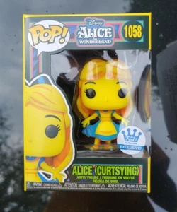 Alice Curtsying Funko Pop #1058 Blacklight A. in Wonderland Funko Shop Exclusive - Picture 1 of 11