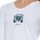 NWT Women's Life Is Good All In ATV Jeep White Lightweight LS Hooded Tee