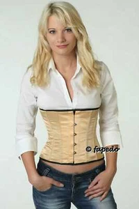 Korsett Corsage Beige Satin extra kurz / kurz / normal sw11 - Bild 1 von 2