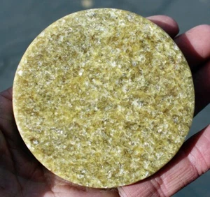 Rare Golden Lepidolite Disc • 3.25" diameter - Picture 1 of 6