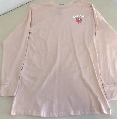 Nueva Camisa Manga Larga Goteo Cara Smiley Para Hombre Pequeña Rosa Teal Blanco Setas Foto 1 de 4