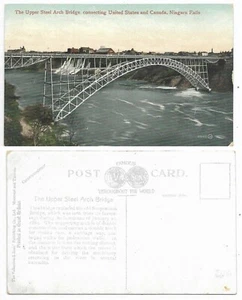 Postal Cataratas del Niágara Ontario y Nueva York Upper Steel Arch Bridge sin usar - Imagen 1 de 3