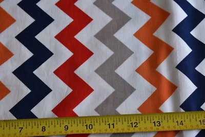 31" Long, Orange Navy Red Gray Chevrons, Riley Blake/"Chevron"/RBD/C320, N2184 - Image 1 of 4