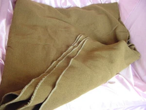 VINTAGE U.S. MILITARY ARMY GREEN 100 % WOOL BLANKET 72” x 60” - Picture 1 of 10