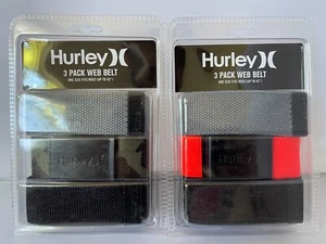 Hurley 3 Pack Web Belt One Size Fits Most (Up To 42") 3 Colors MSRP $34 - Picture 1 of 13
