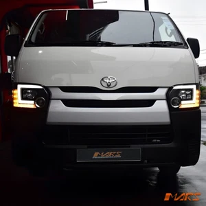 Black LED Projector Head Lights Sequential Indicator for Toyota Hiace Van 15-19 - Picture 1 of 6
