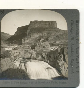 Velo de novia Shoshone Falls Idaho Keystone Stereoview c1900 - Imagen 1 de 3