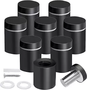 8 Pack Standoff Screws 3/4 X 1 Inch Black Sign Standoffs Stainless Steel Stand - Picture 1 of 12