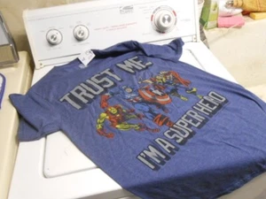 Vtg. Marvel: The Avengers: "Trust Me I'm a Superhero" T - Shirt Adult Size S - Picture 1 of 3