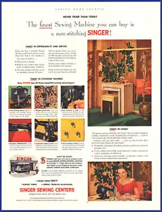 Anuncio impreso vintage 1952 SINGER centros de costura tiendas máquinas de coser años 50 - Imagen 1 de 1