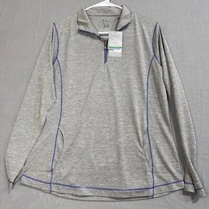 Page & Tuttle Coverstitch Mock Neck Long Sleeve 14 Zip Pullover Top Women Size M - Picture 1 of 2