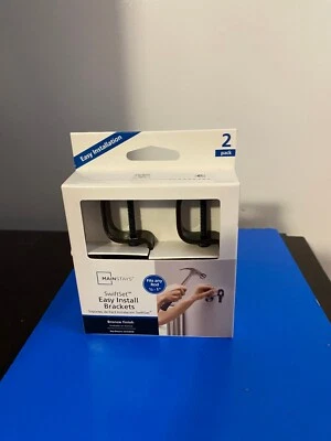 NOVO PACOTE COM 2 SUPORTES DE HASTE DE CORTINA SEM BROCA BRONZE 1/2" A 1" DIÂMETRO - Imagem 1 de 4