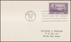 USA3 #1003 ADDR FIRST DAY CARD FDC Battle of Brooklyn - Picture 1 of 1