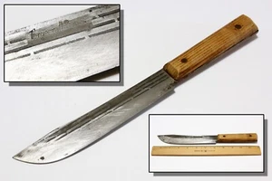 BIG Vintage Forgecraft Hi Carbon Butcher Knife USA Full Tang & Wooden Handle 7" - Bild 1 von 7
