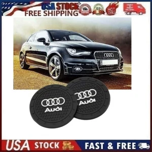 2 pk Cup Mat Car Drink Holder Insert Silicone Coaster Set for Audi Style 3 - Picture 1 of 12