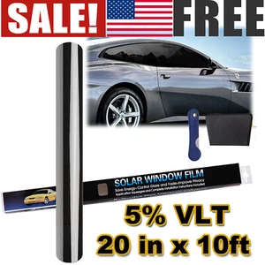 VLT 5% Uncut Roll Window Tint Film Black Car Glass Office Home Privacy Security - Picture 1 of 10