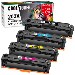 Paquete de 4 tóner CF500A para HP 202A Color LaserJet Pro M281cdw M281fdw M254dw 202X - Imagen 1 de 11