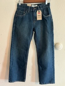 Levi’s 550 Relaxed jeans Boys 12 reg 26x26 Blue Denim Adjustable waist NEW - Picture 1 of 9