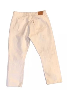 Levi’s 501 Big E kurz geschnitten hoher Bund Knopfleiste weiß DAMENGRÖSSE 33 x 26 - Bild 1 von 24